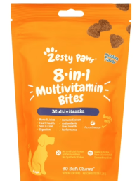 Zesty Paws 8-in-1 Multivitamin Bites for Dogs, for Overall Wellbeing, Chicken 60ct