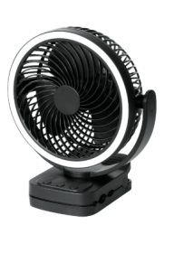 Mainstay 7 "Rechargeable USB Clip and Table Fan with LED Black