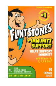 Flintstones Chewable Multivitamin + Immune Support, Vitamin C, Zinc for Kids, 90 Count