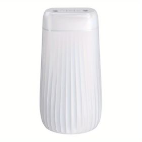 1pc Air Humidifier Aromatherapy Diffuser With Double Nozzle; USB Ultrasonic Essential Oil Nebulization Mist Maker With LED Night Light For Car; H (Color: White)