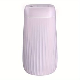 1pc Air Humidifier Aromatherapy Diffuser With Double Nozzle; USB Ultrasonic Essential Oil Nebulization Mist Maker With LED Night Light For Car; H (Color: Pink)