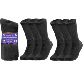 PBG 6 Pairs Physician-Approved Diabetic Compression Non Binding Socks (Color-Style: Black-Size 10-13, size: 6 Pairs)