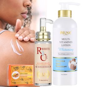 AILKE Multi Vitamin Brightening Body Lotion, Clean Skin With Vitamins A,E,B3,B5, Increase Radiance, Smooth, Moisturizer Cream (Color: 3 in 1 set)
