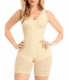 Fajas Colombianas Shapewear for Women Tummy Control Post Surgery Full Body Shaper Butt Lifter with Zipper Crotch skimsbodysuits solleonnewfajascu (Color: Beige, size: S)
